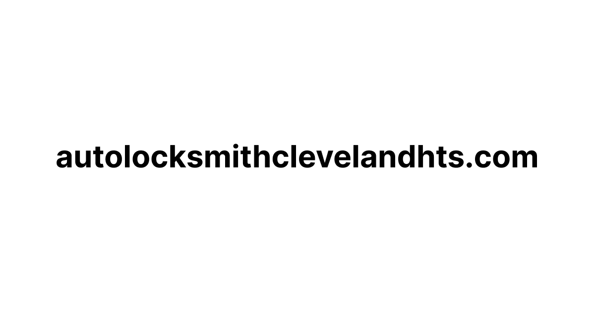 Auto Locksmith cleveland hts