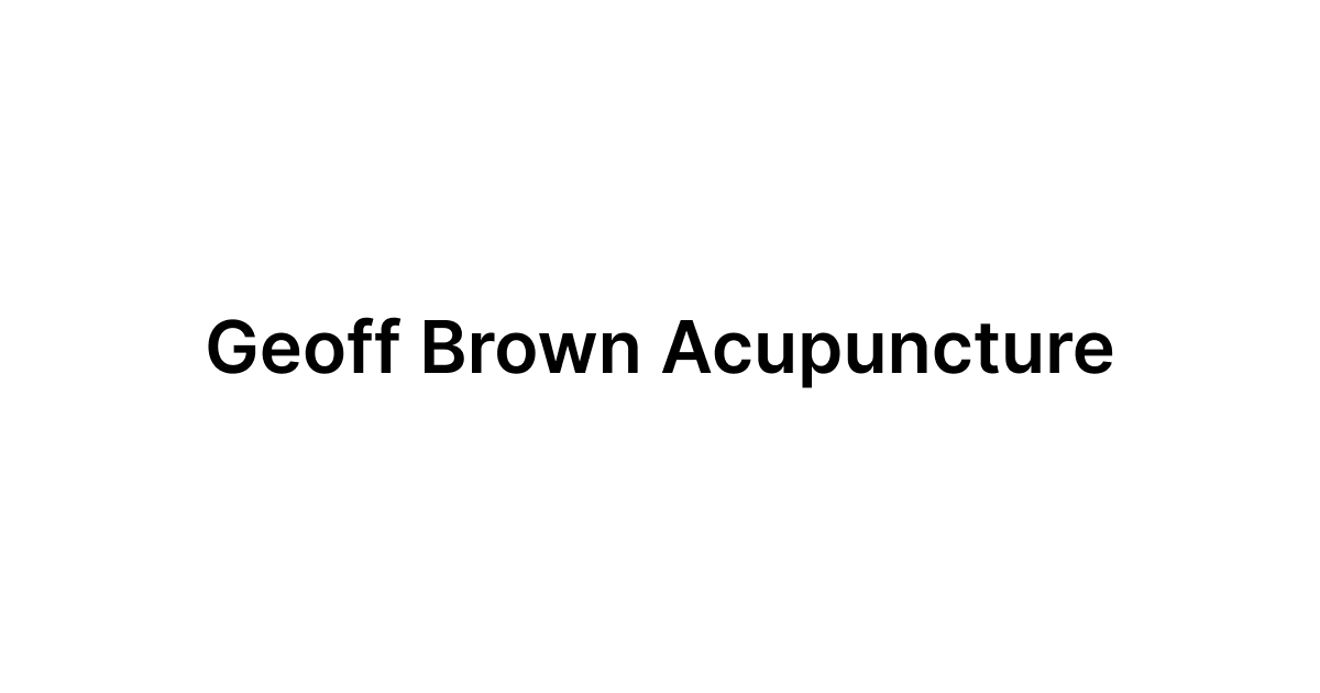 Geoff Brown Acupuncture