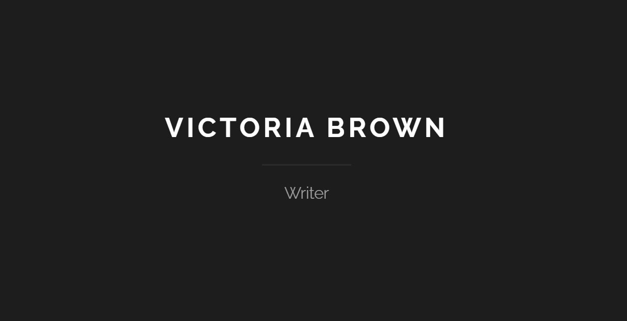 Victoria Brown, author