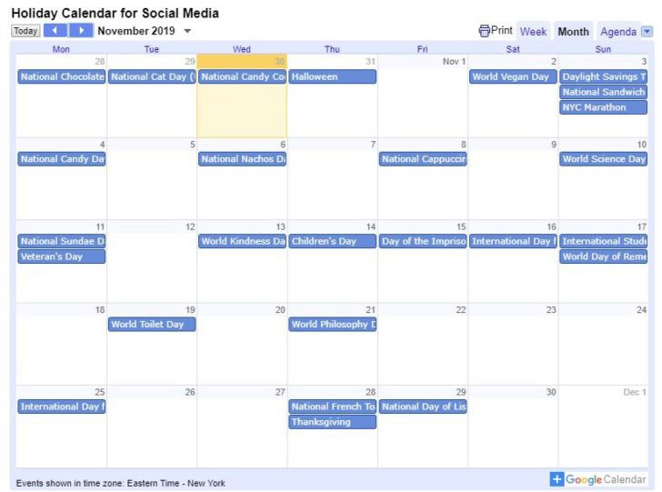 Blog Content Calendar