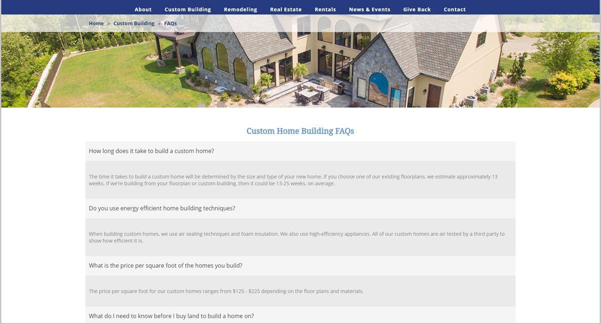 Attractive Home Builder Website Designs